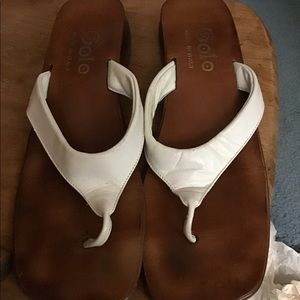 3 pairs of Colo Italian made wood/leather sandals